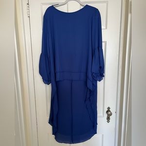 Custom high low royal blue shirt